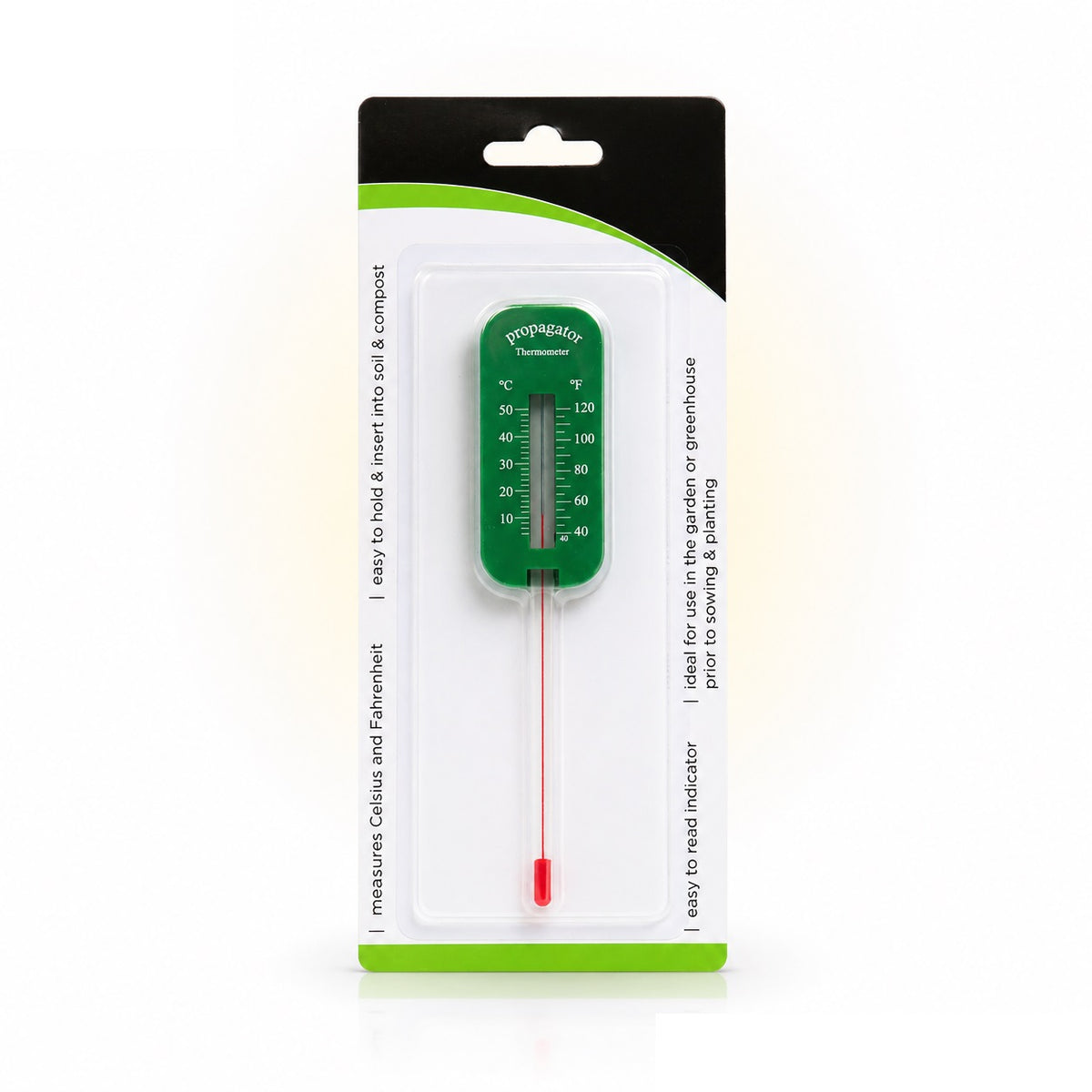 Green Blade Lightweight Soil Thermometer Green ST160 | Measures Celsius and Fahrenheit | Easy to Hold and Insert Into Soil and Compost | Easy to Read Indicator | Ideal for Use in the Garden or Greenhouse Prior to Sowing and Planting
