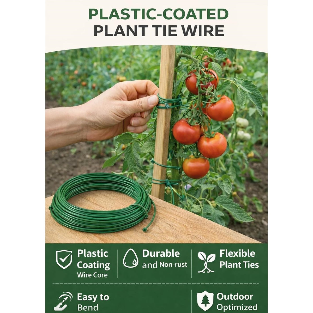 Green Blade Heavy Duty Garden Wire Green 20Mtr x 2mm WB215 | Multi Purpose Wire | Durable Wire | Plant Tie Wire | Garden Ties | Flexible Wire | Plant Support | Gardening Supplies | Fence Wire | DIY Garden Tools | Gardening Accessory