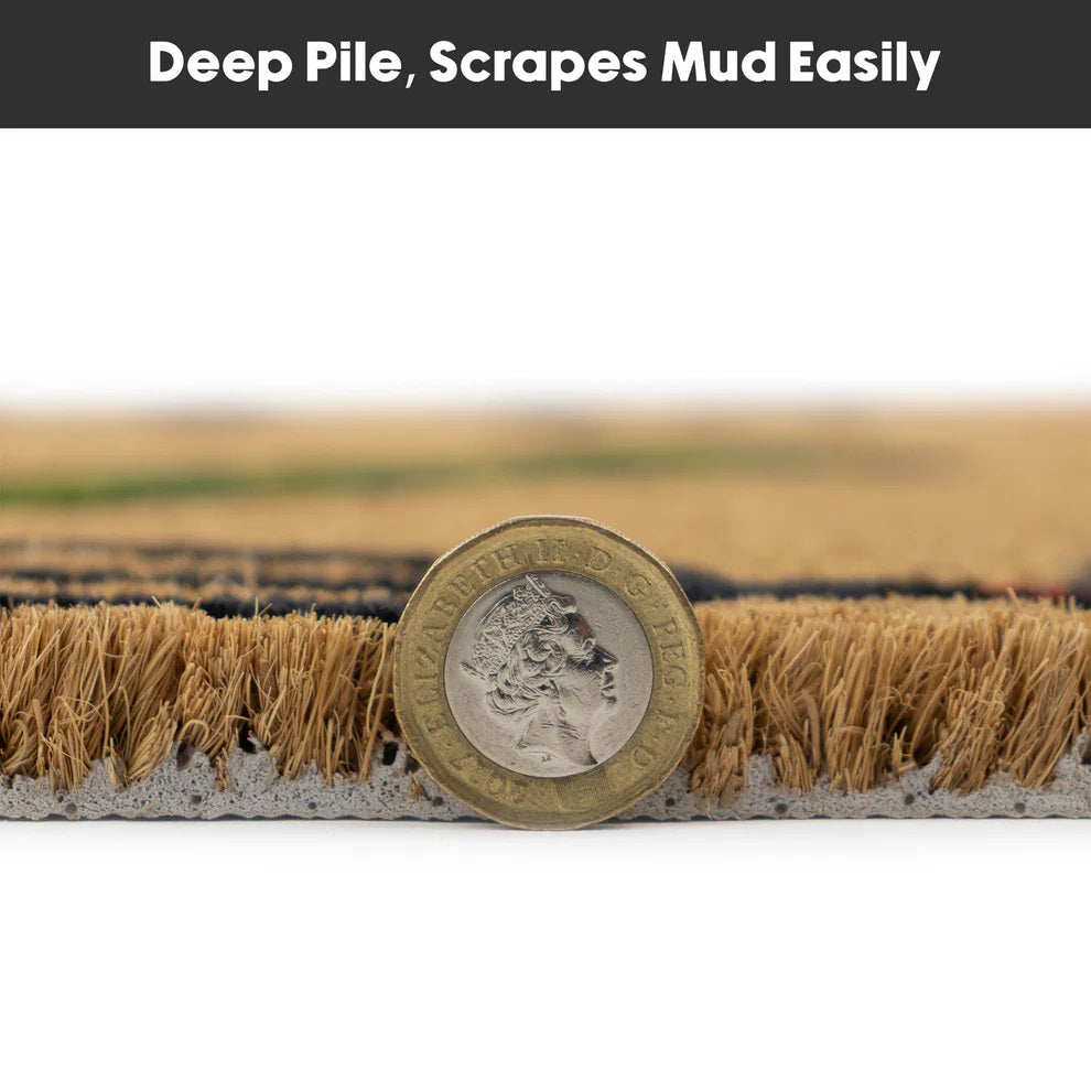 JVL Eco Friendly Latex Coir Doormat Brown 45cm x 75cm 02-303 | Made From Natural Coconut Fibres | Mechanically Twisted Coir For Less Shedding | Rubber Latex Backing Reduces Risk of Slipping | Withstands all Weather