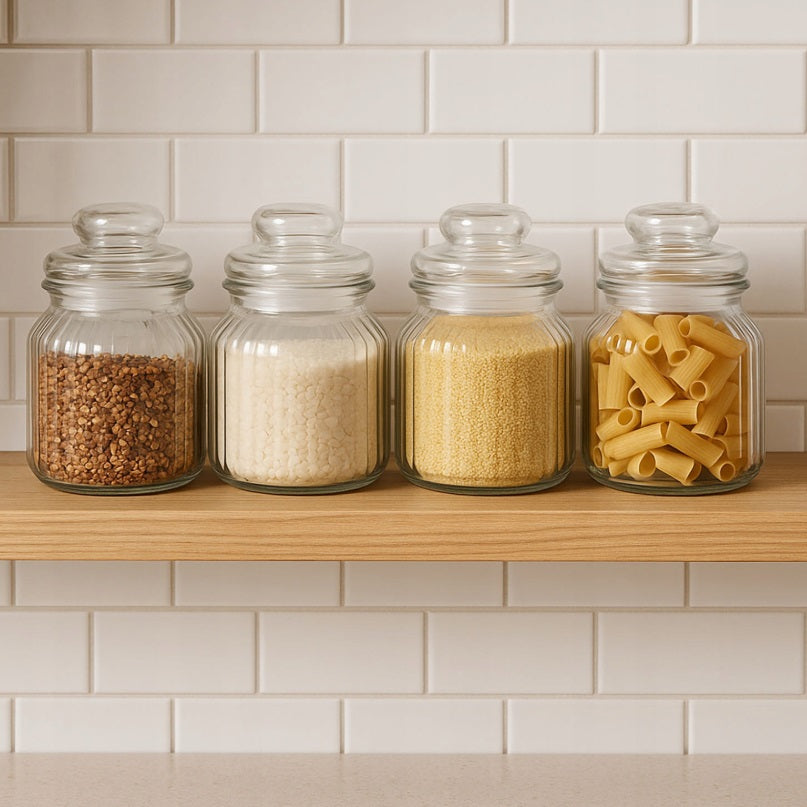 Glass Storage Jar with Lid Clear 650ml CD1002940 | Airtight Food Storage Container | Kitchen Glass Canister | Pantry Jar