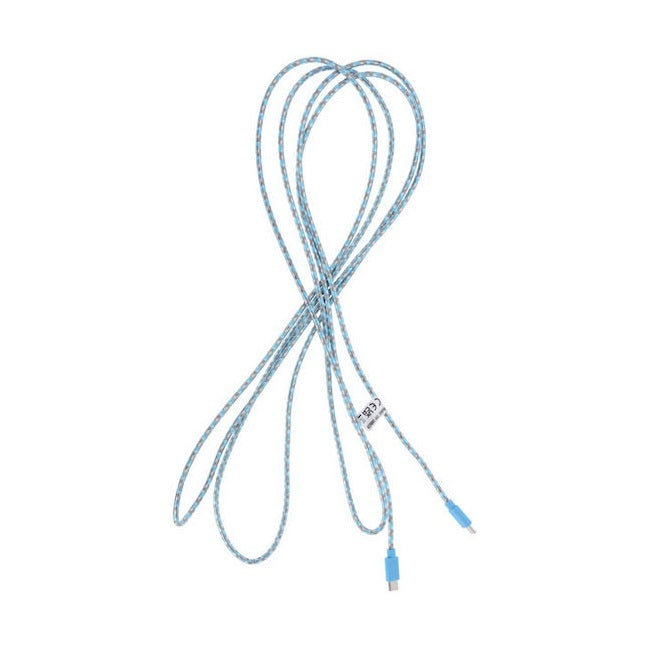 USB-C to USB-C Charging and Data Transfer Cable Assorted Colours 3Mtr Pack of 1 109500630 | Fast Charging and Data Transfer | Durable Braided Cord | Current 2A | Tangle-Free Design | Compatible with Smartphones | Tablets and Laptops | Strong and Flexible