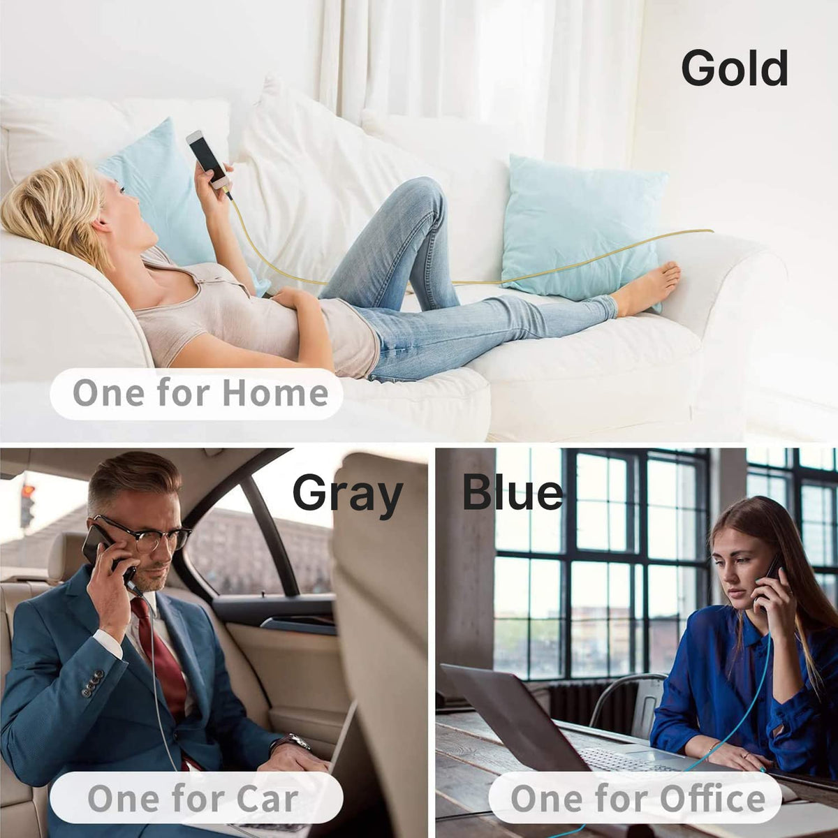 USB-C to USB-C Charging and Data Transfer Cable Assorted Colours 3Mtr Pack of 1 109500630 | Fast Charging and Data Transfer | Durable Braided Cord | Current 2A | Tangle-Free Design | Compatible with Smartphones | Tablets and Laptops | Strong and Flexible
