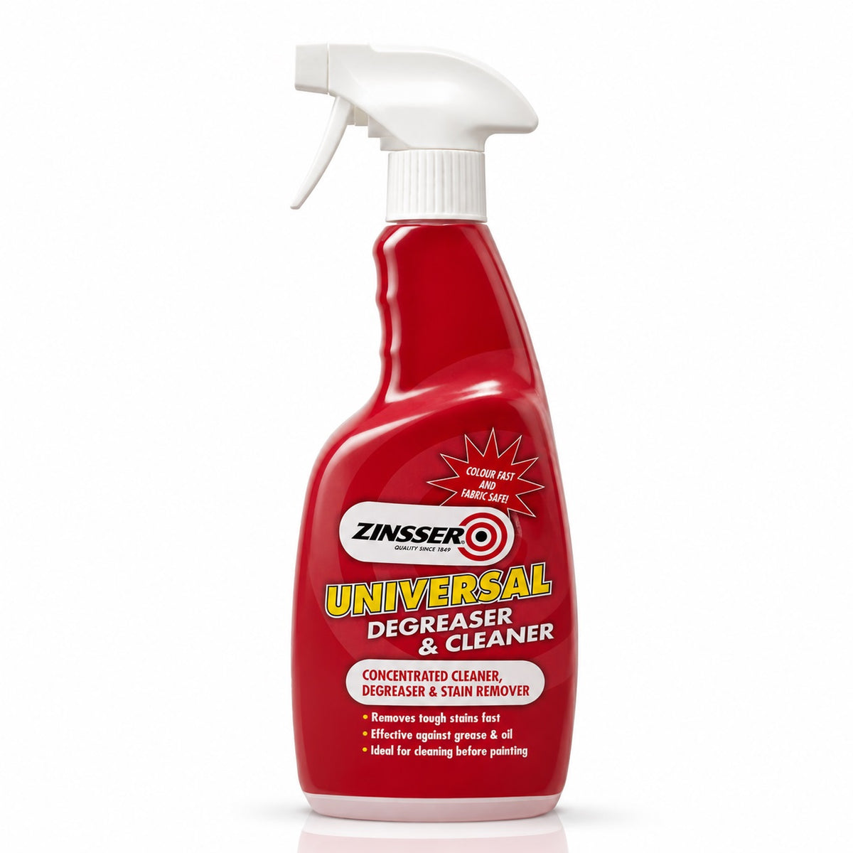 Zinsser Universal Degreaser and Cleaner Spray Red 750ml ZN31001G5 | Removes Tough Stains Fast | Effective Against Grease and Oil | Ideal for Cleaning Before Painting