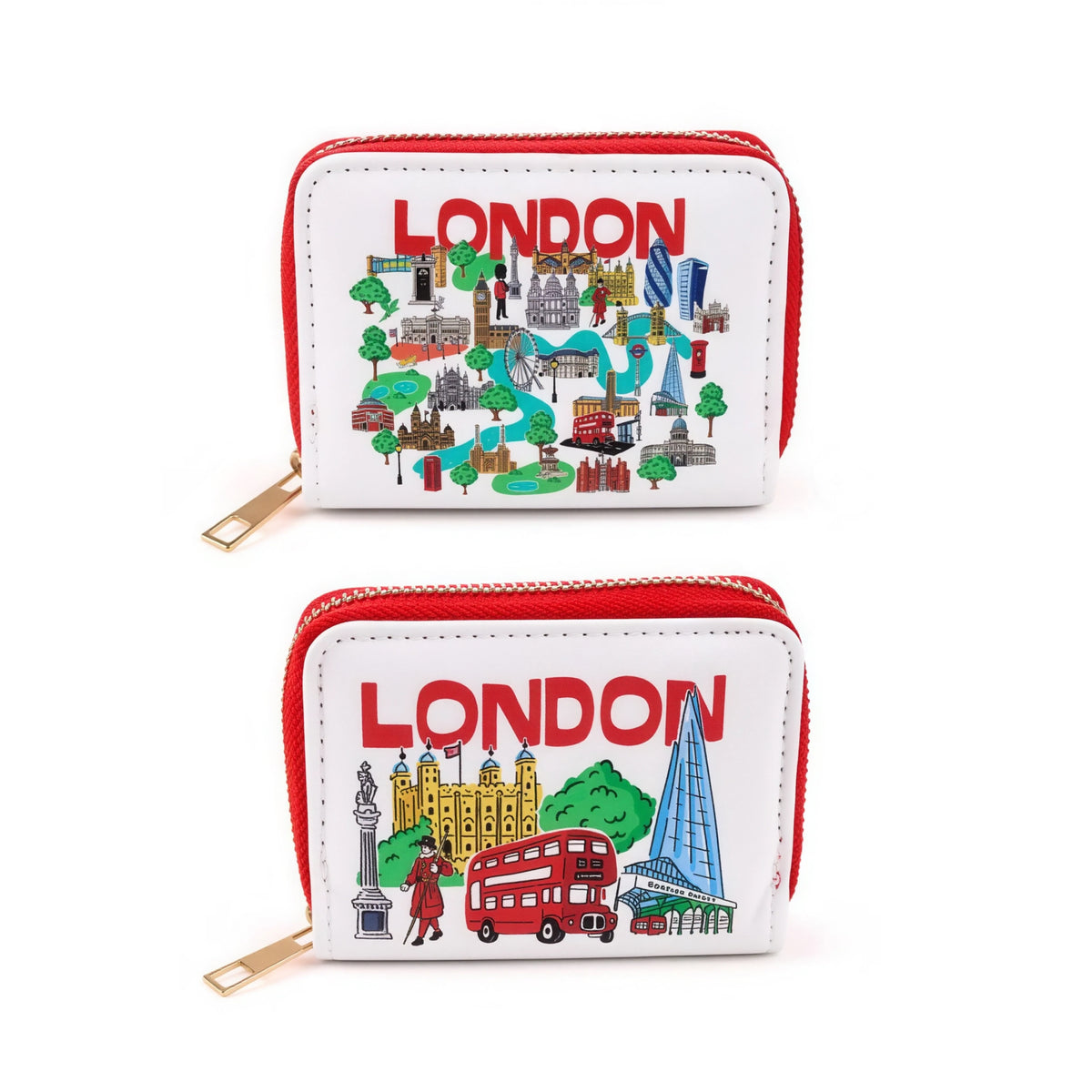 Puckator London Icons Purse Assorted Small Pack Of 1 PUR181 | Canvas Faux Leather Material | | Zip Around Small Wallet | British Souvenir Coin Pouch | Travel Card Holder Travel Accessory