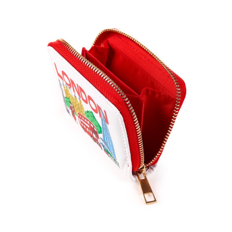 Puckator London Icons Purse Assorted Small Pack Of 1 PUR181 | Canvas Faux Leather Material | | Zip Around Small Wallet | British Souvenir Coin Pouch | Travel Card Holder Travel Accessory