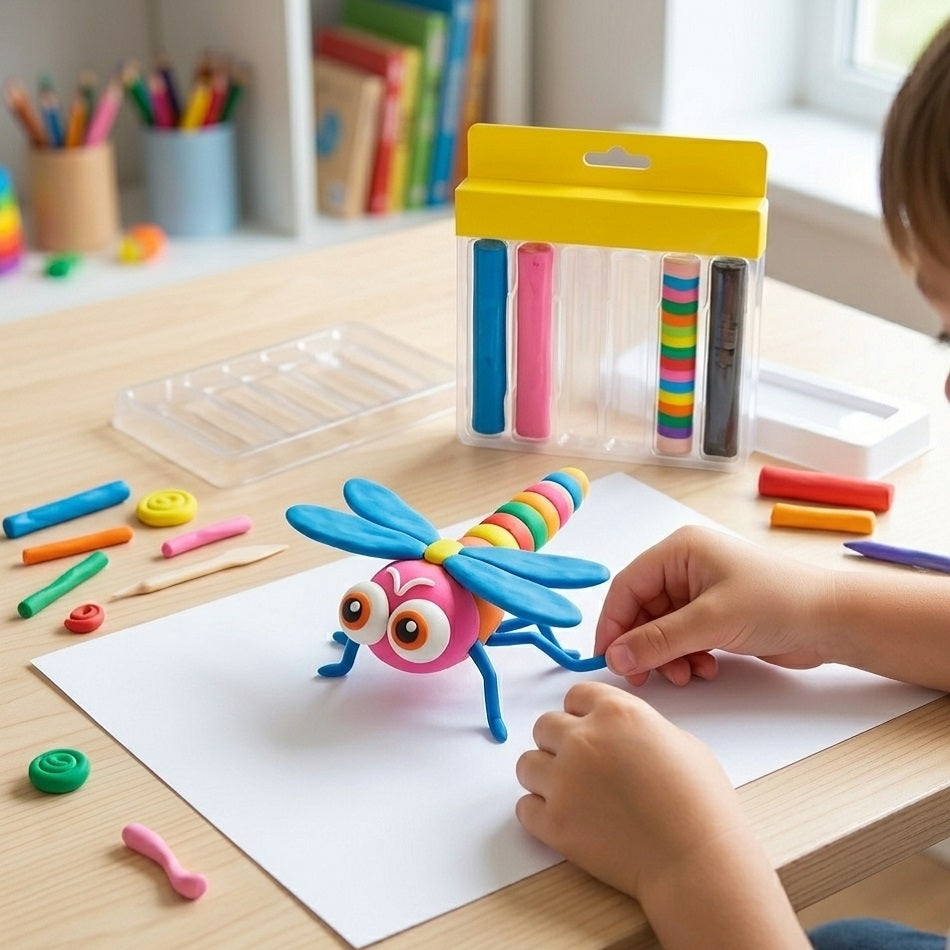Tallon Artbox Bee and Dragonfly Modelling Clay Set Assorted 3119 | Clay Material | 12 Sticks Of Clay 1 Modelling Tool Bug Legs | DIY Insect Craft Kit | Creative Kids Art Stationery | Educational Play Dough Toy