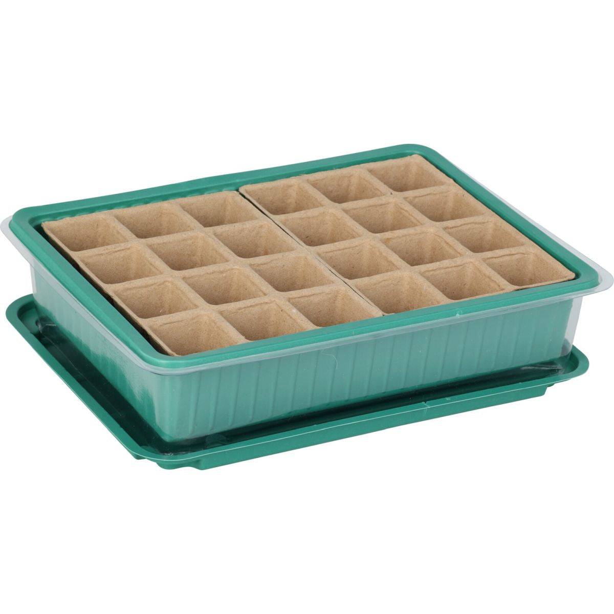 ProGarden 24 Pots Growing Set Green L27.4cm x W19.7cm x H7.3cm CY8002200 | Seedling Starter Tray with Clear Lid | Propagator Kit for Plants | Garden Seed Germination Tray