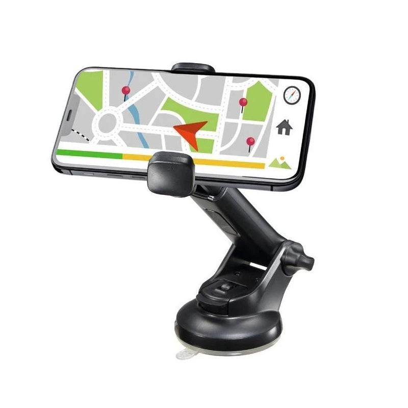 Groov-e Car Phone Mount Black GVWM10BK | 360 Degrees Rotation | Suction Cup | Fits Devices 4.5-Inch to 7-Inch