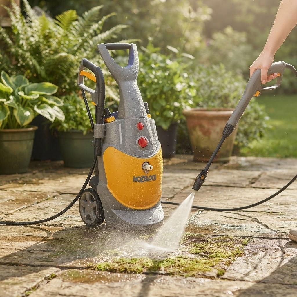 Hozelock Heavy Duty 150 Bar Pressure Washer Yellow 2100W 79028000 | Supplied With Complete Fittings | Outdoor Cleaning Equipment
