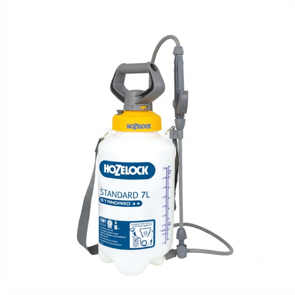 Hozelock Standard Sprayer with Shield White 7Ltr 42999 | Supplied With Complete Fittings | Garden Sprayer | Watering Sprayer | Gardening Tools | Fertilizer Sprayer | Pesticide Sprayer
