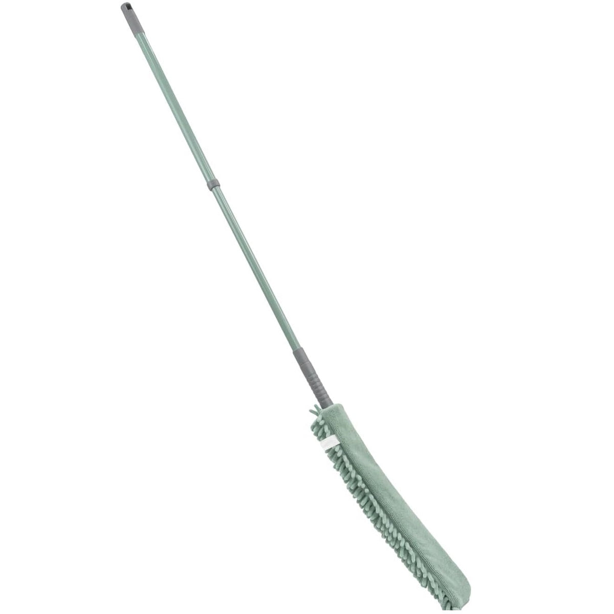 JVL Flexible Duster with Extendable Pole Green 106cm-141cm 20-731GN | Microfibre Chenille Cleaning Head | Telescopic Handle Home Dusting Tool | Suitable for High Ceilings Blinds Furniture Cleaning