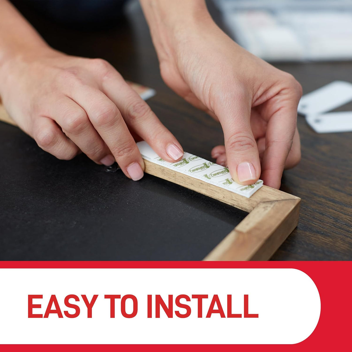 3M Command Narrow Picture Hanging Strips White Pack of 4 Pairs 4342-4 | 3M Damage Free Adhesive Hanging | Holds Strongly and Removes Cleanly | Suitable for Frames Up To 45cm x 60cm Wall Mount Display | Holds upto 5kg Max
