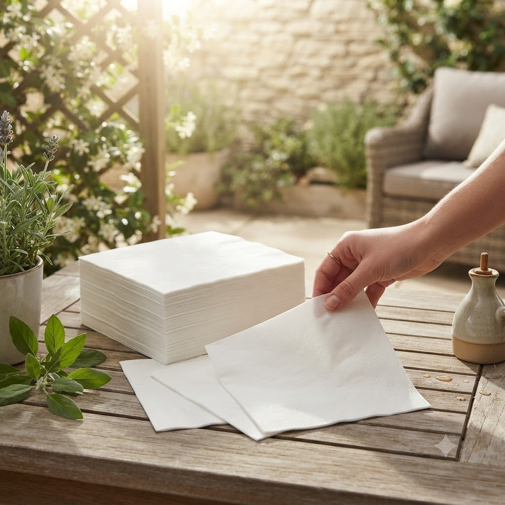 Kingfisher Catering Paper Napkins White 30cm x 30cm KC2NAPA100 | 100 Pack | Picnic and Party | Disposable Napkins For All Occasions | Restaurant Napkins | Dining Napkins