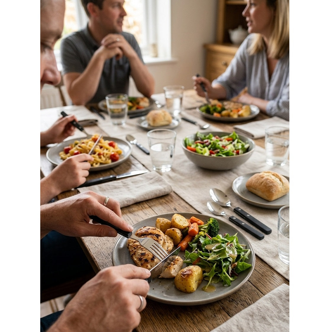 Fresco Taylors Eye Witness Cutlery Set Black Pack of 16 CFC187B | Stainless Steel Flatware Set | Knives Forks Spoons Teaspoons Dining Set