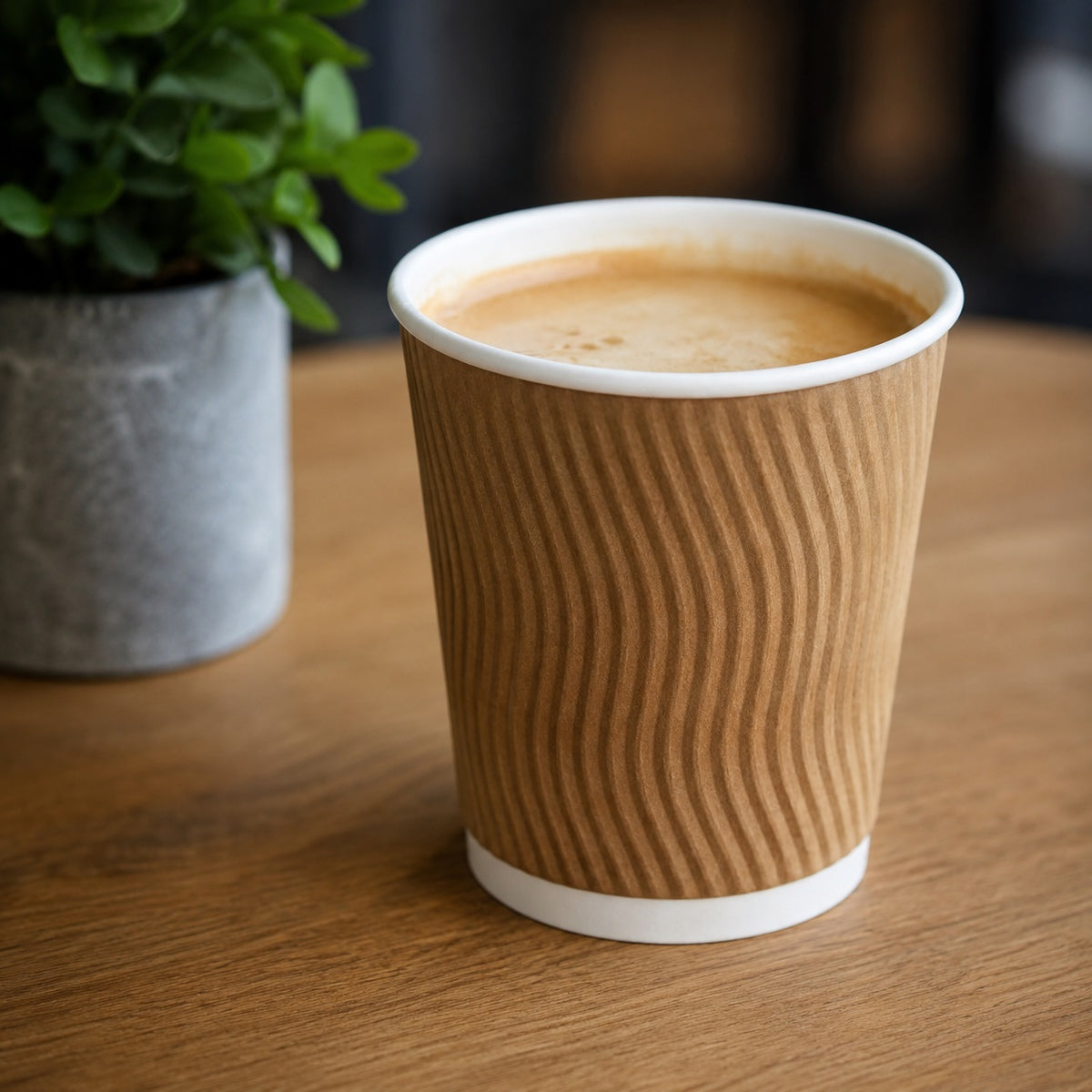 Coffee Cups Brown 8oz Pack of 25 90777 | Double Wall Ripple Paper Cups | Disposable Hot Drink Cups for Tea and Espresso