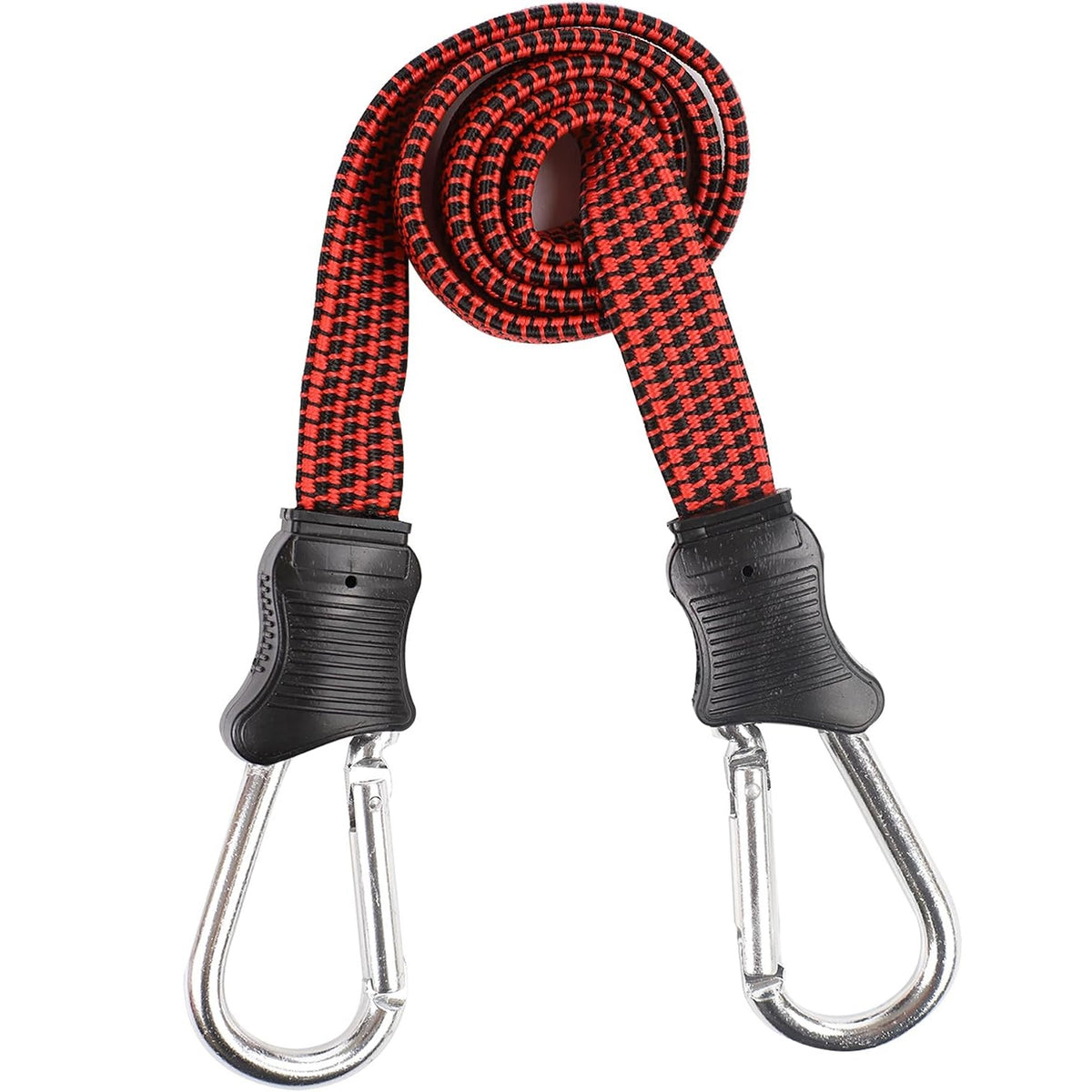 Dekton Flat Bungee Cord with Carabiner Hook Multicolour 36-Inch DT70693 | Durable and Strong Elastic Tie-Down Strap | Steel Clips for Cargo-Luggage-Camping-Surfboard