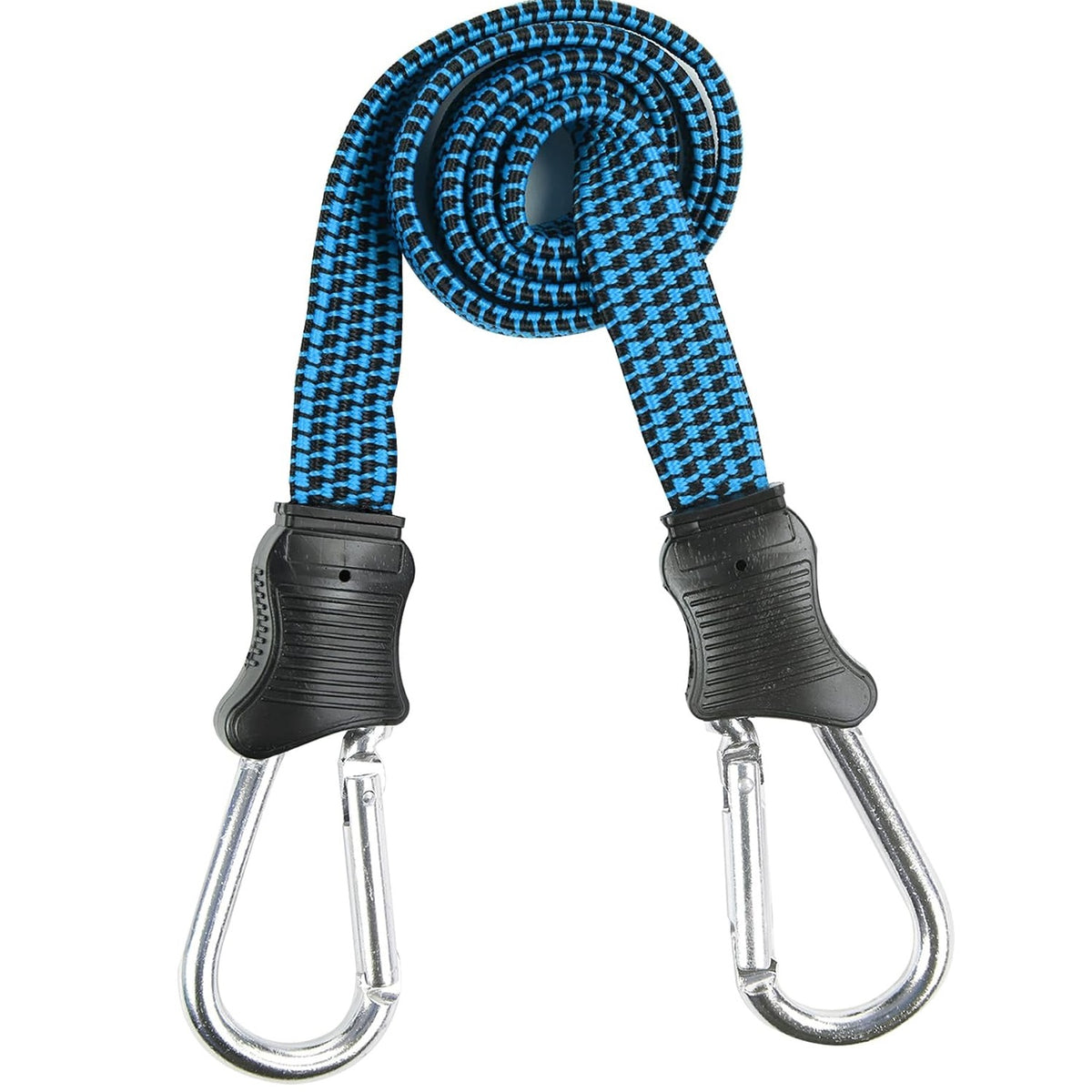 Dekton Flat Bungee Cord with Carabiner Hook Multicolour 72-Inch DT70695 | Durable and Strong Elastic Tie-Down Strap | Steel Clips for Cargo-Luggage-Camping-Surfboard