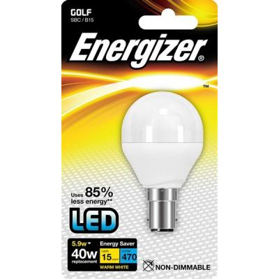 Energizer LED Opal Golf Energy Saving Light Bulb Warm White SES/B15 5.9W ES8909