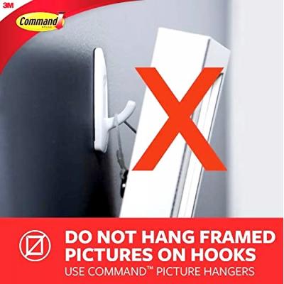 Command White Medium Self Adhesive Damage-Free Water-Resistant Dishwasher Safe Mounting Refill Strips Holds 3lb / 1.3Kg 17021P-ES