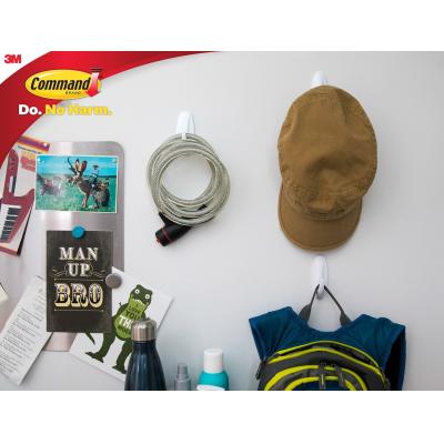 Command White Medium Self Adhesive Damage-Free Water-Resistant Dishwasher Safe Hanging Designer Hooks and Strips Holds 1.3Kg / 3lb 17081ES