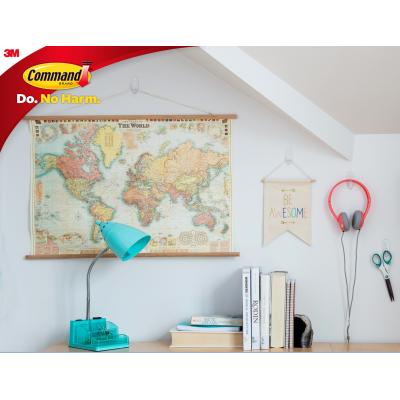Command White Medium Self Adhesive Damage-Free Water-Resistant Dishwasher Safe Hanging Designer Hooks and Strips Holds 1.3Kg / 3lb 17081ES