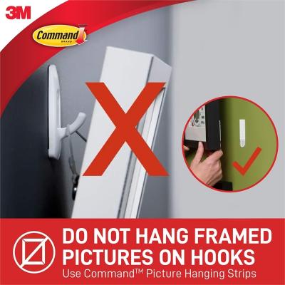 Command Self Adhesive Damage-Free Indoor Hanging Designer Hooks and Strips Holds and Strips White Small 450g/1lb 17082ES