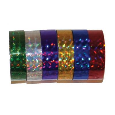 Tallon 6 Rolls Colourful Decorative Adhesive Glitter Holographic Tape Dispenser for Xmas Presents Crafts Scrap Book 3m x 12mm 8476