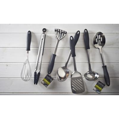 Mason Cash Kitchen Essentials Stainless Steel Heat-Resistant Dishwasher Safe Slotted Turner with Soft Grip Handle and Hanging Loop 340mm x 80mm x 80mm 2007.550