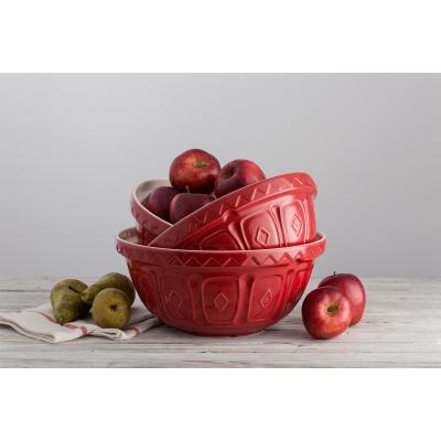Mason Cash Traditional Distinctive Patterned Exterior Chip and Scratch Resistant Earthenware S12 Mixing Bowl Red 4Ltr 29cm 2001.360