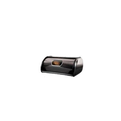 Daewoo Callisto Ombre Stainless Steel Storing Bread Bin With Clear Window Black L 43.5cm KAS1613