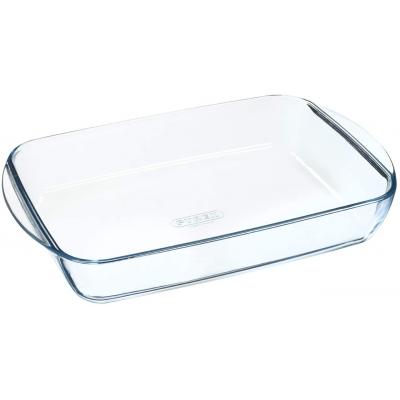 Pyrex Rectangular Borosilicate Glass Dish Baking Roasting Bake Clear 35cm x 23cm and 40cm x 27cm Set of 2