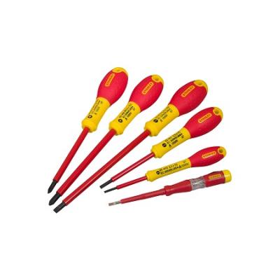 Stanley Fatmax Insulated 1000V Tested Electrical Screwdriver Set Red And Yellow Assorted Set of 6-Pieces 065441