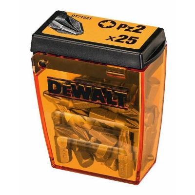 Dewalt Standard Phillips Screwdriver Bit Set With Plastic Case Black Pz2 x 25mm Pack of 25-Pieces DT71521 QZ
