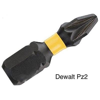 Dewalt Extreme Impact Torsion Screwdriver Bit Set With Plastic Case Black And Yellow Pz2 x 25mm Pack of 25-Pieces DT70716 QZ