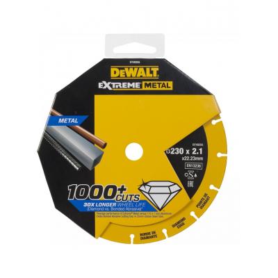 Dewalt Extreme Diamond Edge Solid Steel Body Metal Cutting Blade Black And Yellow 230 x 2.1 x 22.23mm DT40255 QZ