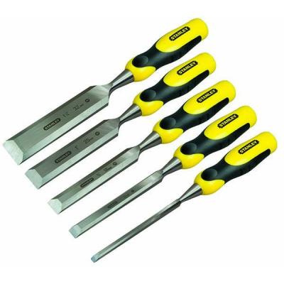 Stanley Dynagrip Assorted Wood Chisel Set With Sharpening Kit and Storage Case Multicolour Set of 5Pcs 5 16 421