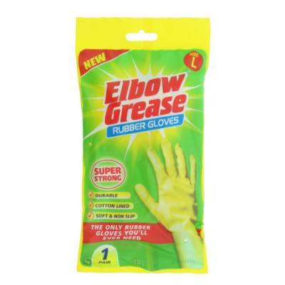 151 Elbow Grease Super Strong Non Slip Large Rubber Glove Set Yellow EG26