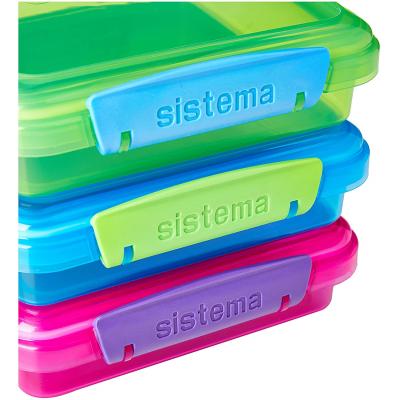 Sistema Sandwich Box Assorted Colours 450ml 3Pk 41647-0820