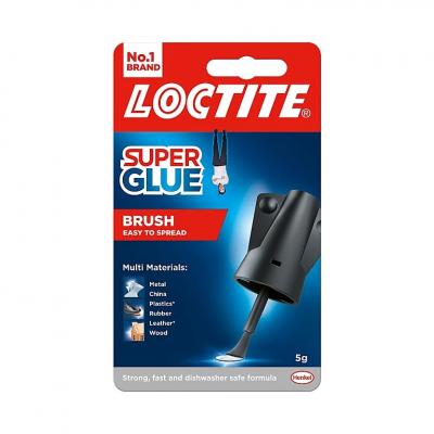 Henkel Loctite Easy To Spread Water Resistant Strong and Fast Multi Surface Use Super Glue Brush Applicator Black 5g 2641482