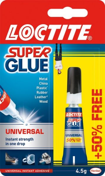 Loctite Original 50 Percent Extra Free Shock and Water Resistant Super Glue Clear 4.5g 2633452