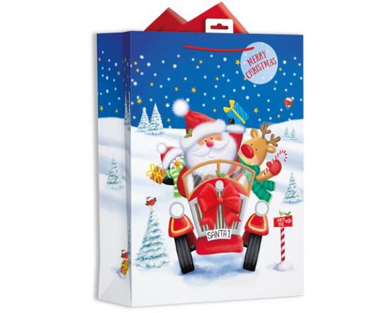 Design Group Giftmaker Santa Car Design Gift Bag Red Medium XALGB02M