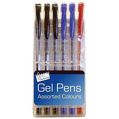 Tallon Just Stationery Smooth Writing Gel Pens Assorted Colours Pack of 6-Pcs 1225 48