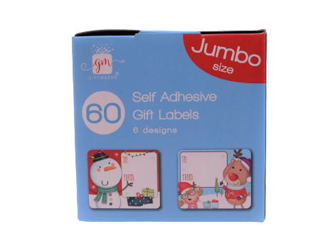 Design Group Giftmaker Six Designs Self Adhesive Novelty Christmas Gift Labels Multicolour Jumbo Pack of 60-Pcs XALGT212