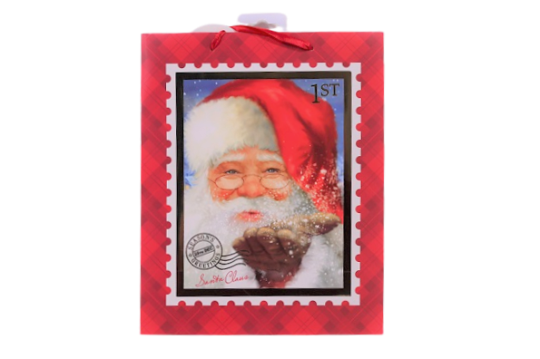 Design Group Giftmaker Traditional Framed Santa Claus Printed Design Gift Bag Red Large XALGB38L