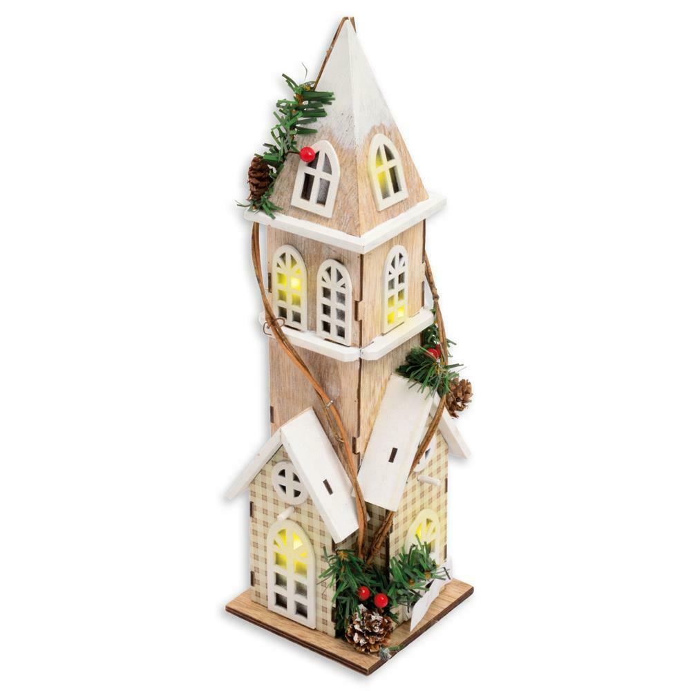 Design Group LED Wooden House For Christmas Decoration Multicolour XAKGZ625