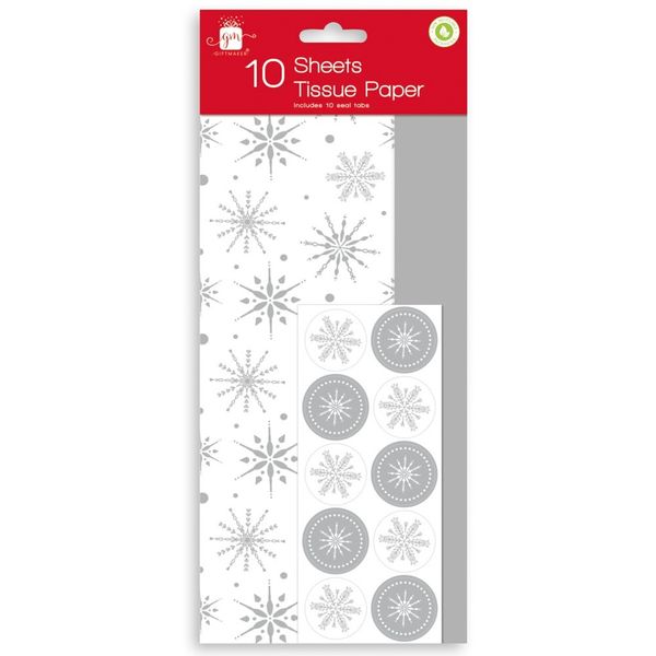 Design Group Tissue Paper Sheets White and Grey 10-Sheets XALGA109