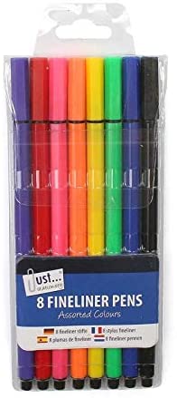 Tallon Just Stationery Fineliner Colouring Pens Assorted Colour 8Pk 1054