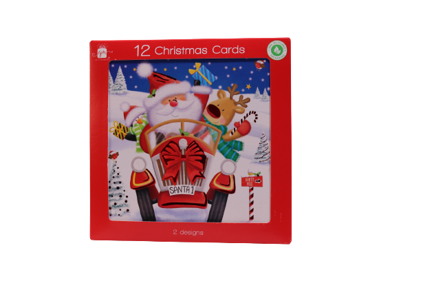 IG Design Group Cute Santa And Friends Cards Set Assorted 12PK XALGC822