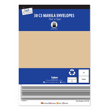 Tallon Just Stationery Peel And Seal C5 Manila Folded Envelopes Assorted A4 229 x 162mm 30Pk 4673-40