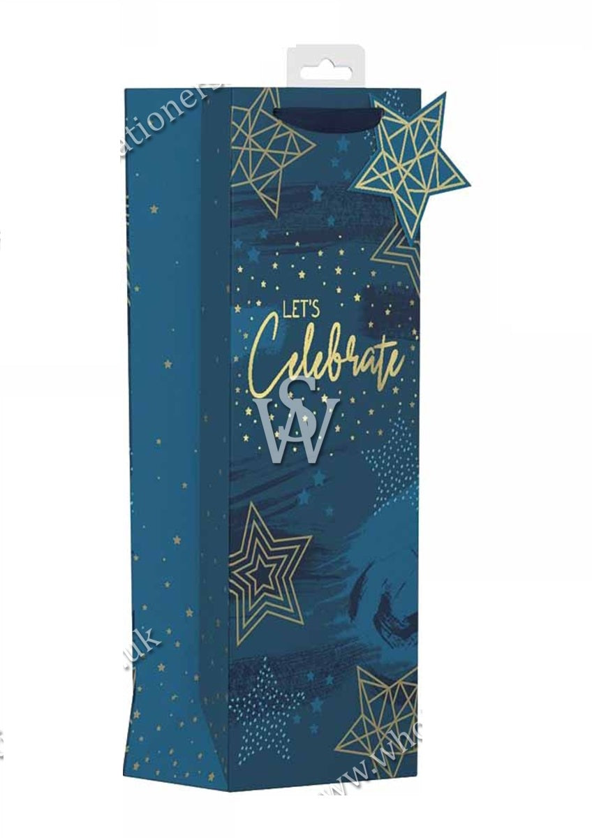 Design Group Text Small Bottle Bag Blue YAMGB20B
